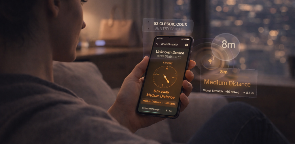 SentryRF Sound Locator - tracking a suspicious device